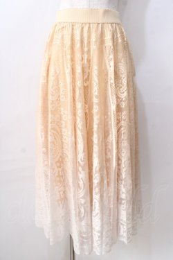 画像1: axes femme /  グラデレースサーキュラースカート  イエロー Y-25-08-30-144-AX-SK-SZ-ZY