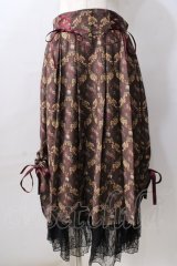 axes femme / ブロッサム柄ドロストスカート  ブラウン Y-25-08-30-145-AX-SK-SZ-ZT412