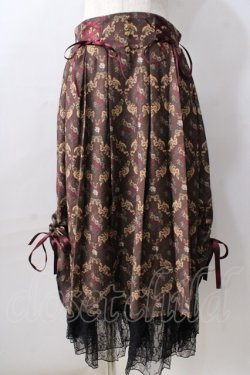 画像1: axes femme / ブロッサム柄ドロストスカート  ブラウン Y-25-08-30-145-AX-SK-SZ-ZY