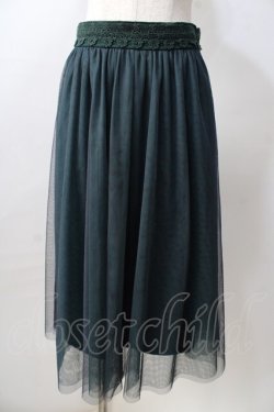 画像1: axes femme / レースフィッシュテールスカート  グリーン Y-25-08-30-147-AX-SK-SZ-ZY