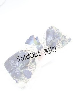 画像2: metamorphose / ゴブランブーケリボンバレッタ  青 Y-25-08-30-019-ME-AC-SZ-ZY