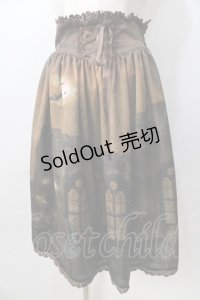 ALICE and the PIRATES / Vampire Nocturne柄スカート  茶 Y-25-08-30-156-PA-SK-SZ-ZY