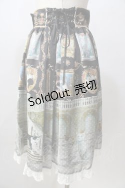 画像2: BABY,THE STARS SHINE BRIGHT / Mon Chouchou Hermitage柄スカート  黒 Y-25-08-30-171-BA-SK-SZ-ZY