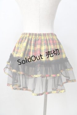 画像2: Heart E / タータンチェックのインナースカート M イエロー Y-25-08-30-175-LO-SK-SZ-ZY
