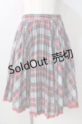 MILK / アコーディオンプリーツチェックスカート  グレー Y-25-08-30-176-ML-SK-SZ-ZY