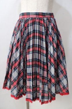 画像1: MILK / アコーディオンプリーツチェックスカート  グレー Y-25-08-30-176-ML-SK-SZ-ZY