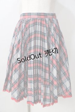 画像1: MILK / アコーディオンプリーツチェックスカート  グレー Y-25-08-30-176-ML-SK-SZ-ZY