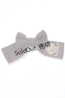 画像1: ALICE and the PIRATES / HAT ロゴ刺繍グログランリボンピンクリップ  ブラウン Y-25-08-30-026-PA-AC-SZ-ZY