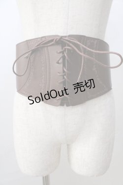 画像1: axes femme / 刺繍入りコルセットベルト  ブラウン Y-25-08-30-029-AX-ZA-SZ-ZY