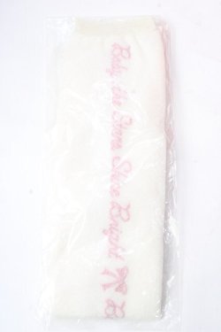 画像1: BABY,THE STARS SHINE BRIGHT / キラキラBABYロゴオーバーニーソックス  白 Y-25-08-30-032-BA-ZA-SZ-ZY
