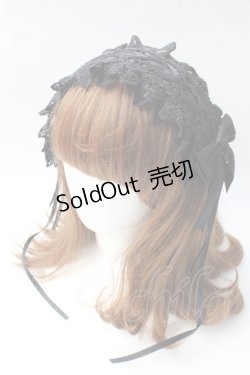 画像1: GOTH / レースヘッドドレス  黒 Y-25-08-30-052-GO-AC-SZ-ZY