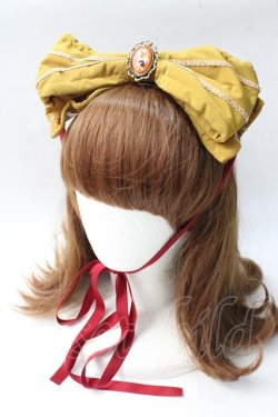 画像1: metamorphose / ブローチ付リボンヘッドドレス  カラシ Y-25-08-30-055-ME-AC-SZ-ZY