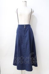 axes femme / チェーンサスマーメイド風スカート  紺 Y-25-08-31-031-AX-SK-SZ-ZY