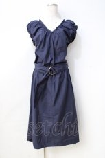 画像1: axes femme / ベルトワンピース  紺 Y-25-08-31-035-AX-OP-SZ-ZT102 (1)