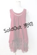 axes femme / 重ね着風ノースリトップス  ワイン Y-25-08-31-036-AX-BL-SZ-ZY