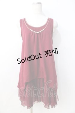 画像1: axes femme / 重ね着風ノースリトップス  ワイン Y-25-08-31-036-AX-BL-SZ-ZY