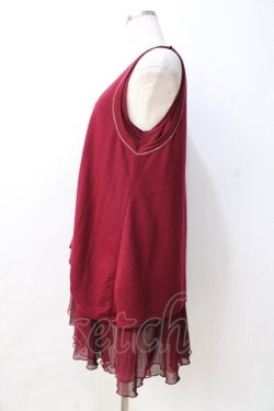 画像2: axes femme / 重ね着風ノースリトップス  ワイン Y-25-08-31-036-AX-BL-SZ-ZY