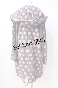 画像3: MINT NeKO / フード付きねこじろう×ドットロングパーカー  グレー Y-25-08-31-039-HN-TO-SZ-ZY