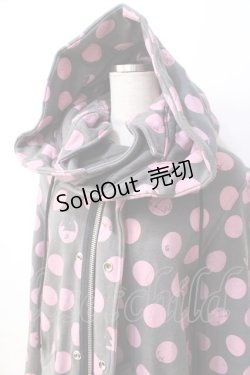 画像5: MINT NeKO / フード付きねこじろう×ドットロングパーカー  グレー Y-25-08-31-039-HN-TO-SZ-ZY