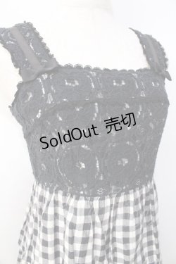 画像4: Emily Temple cute / ギンガムフリルティアードノースリーブワンピース  黒 Y-25-08-31-041-ET-OP-SZ-ZY