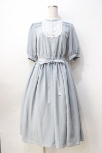 Melody BasKet / ラウンドヨークワンピース M サックス Y-25-08-31-044-LO-OP-SZ-ZT179