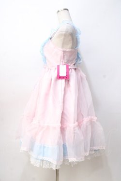画像2: Angelic Pretty / Lovelyオーガンジージャンパースカート  ピンク×サックス Y-25-08-31-047-AP-OP-SZ-ZY