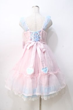画像3: Angelic Pretty / Lovelyオーガンジージャンパースカート  ピンク×サックス Y-25-08-31-047-AP-OP-SZ-ZY