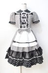 画像1: Angelic Pretty / Stripe Girly Cafe Set  ブラック Y-25-08-31-051-AP-OP-SZ-ZY (1)