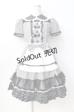 画像1: Angelic Pretty / Stripe Girly Cafe Set  ブラック Y-25-08-31-051-AP-OP-SZ-ZY