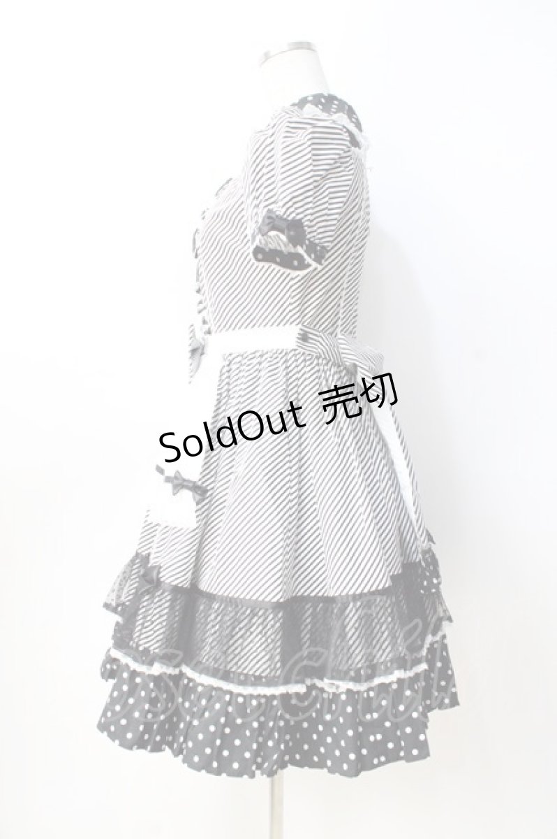 画像2: Angelic Pretty / Stripe Girly Cafe Set  ブラック Y-25-08-31-051-AP-OP-SZ-ZY (2)