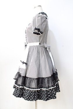 画像2: Angelic Pretty / Stripe Girly Cafe Set  ブラック Y-25-08-31-051-AP-OP-SZ-ZY