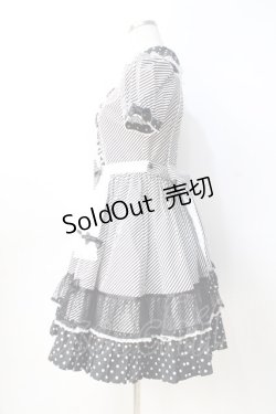 画像2: Angelic Pretty / Stripe Girly Cafe Set  ブラック Y-25-08-31-051-AP-OP-SZ-ZY