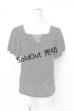 画像1: axes femme / 胸元レーストップス  黒 Y-25-08-31-009-AX-TO-SZ-ZY