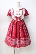 BABY,THE STARS SHINE BRIGHT / Sugar Rose Tea Timeプリントワンピース  エンジ Y-25-08-31-056-BA-OP-SZ-ZY