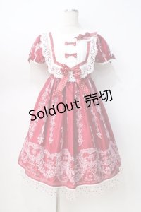 BABY,THE STARS SHINE BRIGHT / Sugar Rose Tea Timeプリントワンピース  エンジ Y-25-08-31-056-BA-OP-SZ-ZY