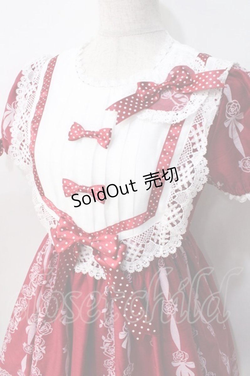 画像4: BABY,THE STARS SHINE BRIGHT / Sugar Rose Tea Timeプリントワンピース  エンジ Y-25-08-31-056-BA-OP-SZ-ZY (4)
