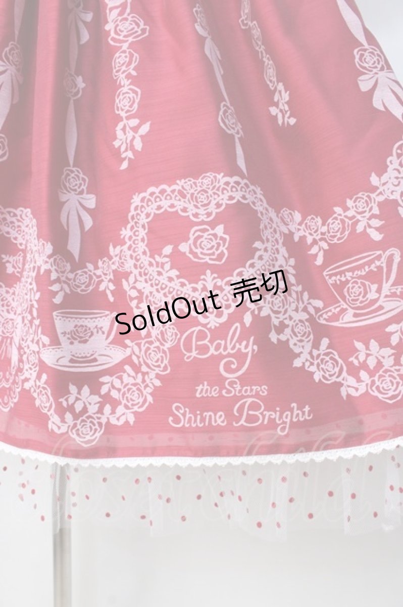 画像5: BABY,THE STARS SHINE BRIGHT / Sugar Rose Tea Timeプリントワンピース  エンジ Y-25-08-31-056-BA-OP-SZ-ZY (5)