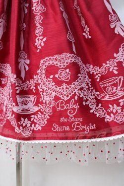 画像5: BABY,THE STARS SHINE BRIGHT / Sugar Rose Tea Timeプリントワンピース  エンジ Y-25-08-31-056-BA-OP-SZ-ZY