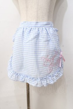 画像1: Angelic Pretty / オリジナルロゴギンガムフリルエプロン  サックス Y-25-08-31-058-AP-SK-SZ-ZY