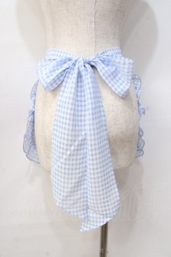 画像2: Angelic Pretty / オリジナルロゴギンガムフリルエプロン  サックス Y-25-08-31-058-AP-SK-SZ-ZY