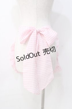 画像2: Angelic Pretty / オリジナルロゴギンガムフリルエプロン  ピンク Y-25-08-31-059-AP-SK-SZ-ZY