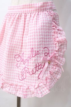 画像3: Angelic Pretty / オリジナルロゴギンガムフリルエプロン  ピンク Y-25-08-31-059-AP-SK-SZ-ZY