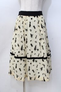 Jane Marple / Queen Aliceベルスカート M カスタード×ブラック Y-25-08-31-061-JM-SK-SZ-ZT375