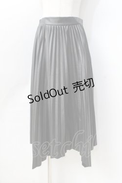 画像1: axes femme / レザープリーツスカート  黒 Y-25-08-31-063-AX-SK-SZ-ZY