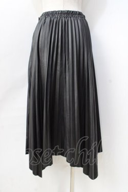 画像2: axes femme / レザープリーツスカート  黒 Y-25-08-31-063-AX-SK-SZ-ZY
