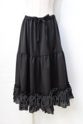 axes femme kawaii / ミディフリルペチスカート M 黒 Y-25-08-31-064-AX-SK-SZ-ZY