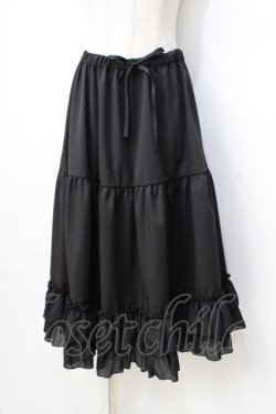 画像1: axes femme kawaii / ミディフリルペチスカート M 黒 Y-25-08-31-064-AX-SK-SZ-ZY