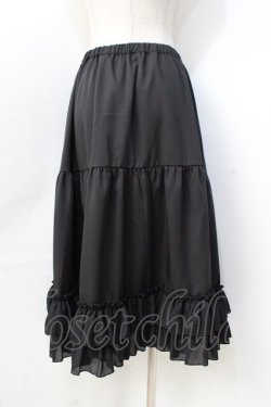 画像2: axes femme kawaii / ミディフリルペチスカート M 黒 Y-25-08-31-064-AX-SK-SZ-ZY