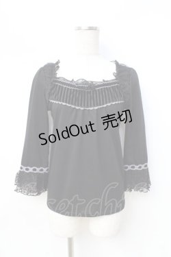 画像1: axes femme / ベロア使いカットソー  黒 Y-25-08-31-010-AX-TO-SZ-ZY