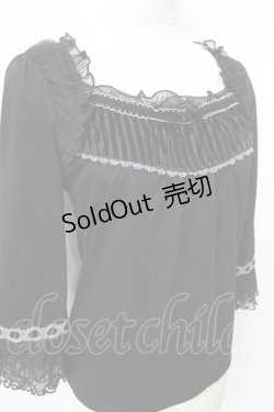 画像4: axes femme / ベロア使いカットソー  黒 Y-25-08-31-010-AX-TO-SZ-ZY